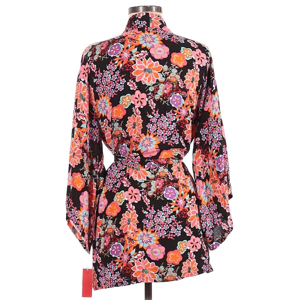 NATORI Floral Decoserie Happi Coat Robe sz S NEW - Picture 5 of 13